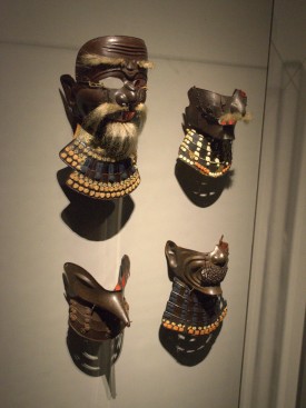 Metal masks were worn to protect the face in battle.