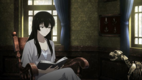 Sakurako with book