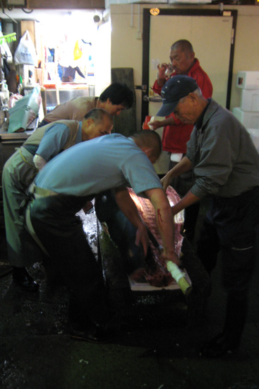 Cutting a Tuna