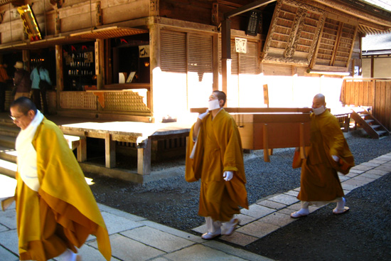 Monks Carrying Food