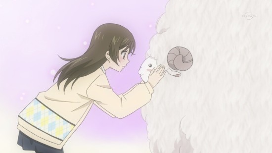 Nanami with sheep